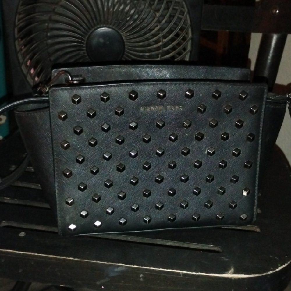 MICHAEL Michael Kors Black Studded Shoulder Bag